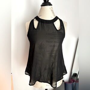 Sheer Black Cutout Top